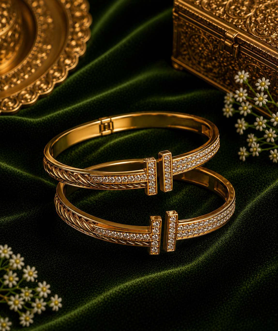 Zarluxe Golden Signature Bangles