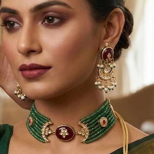 POLKI CHOKER SET WITH CHANDBALI